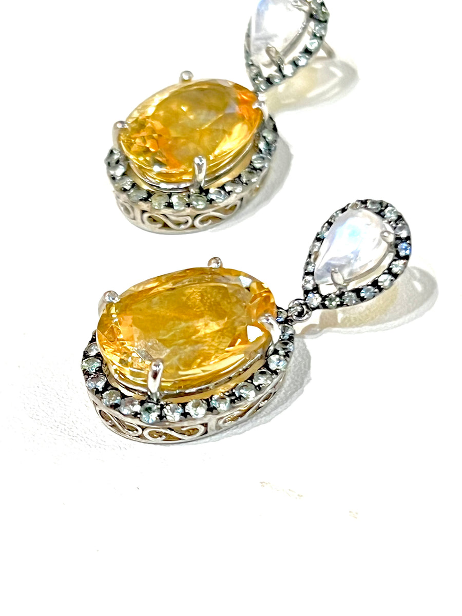 Oval Gemstone Earrings 