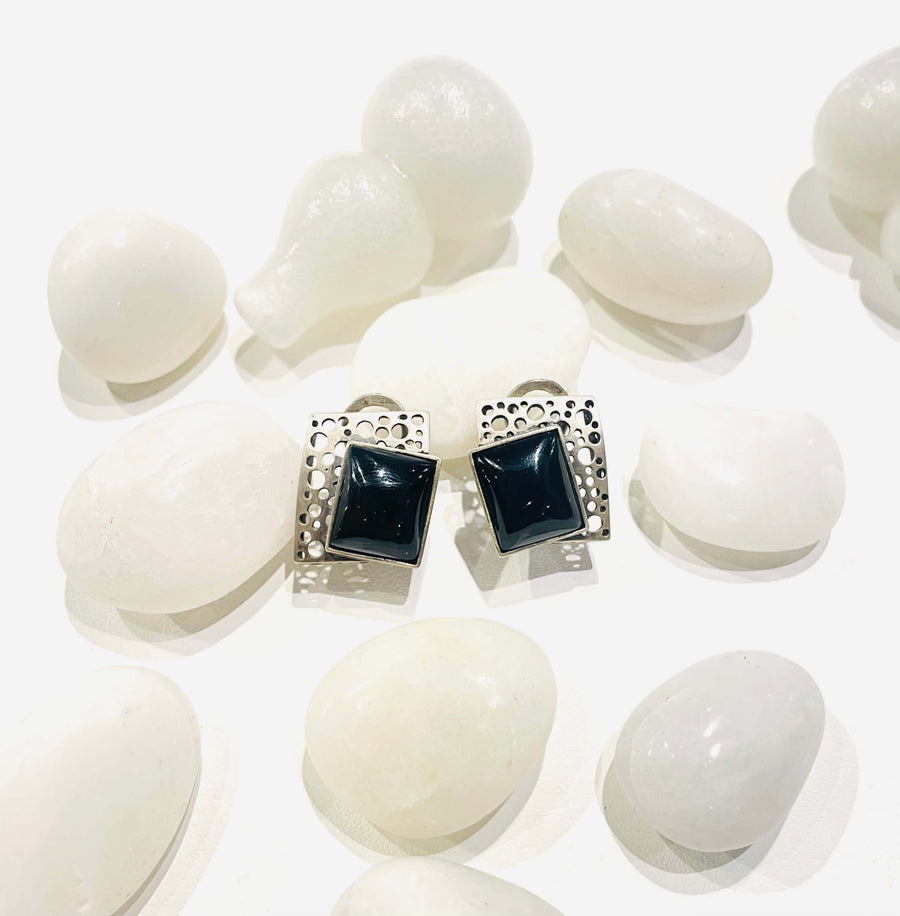 Black Onyx Sliver Earrings