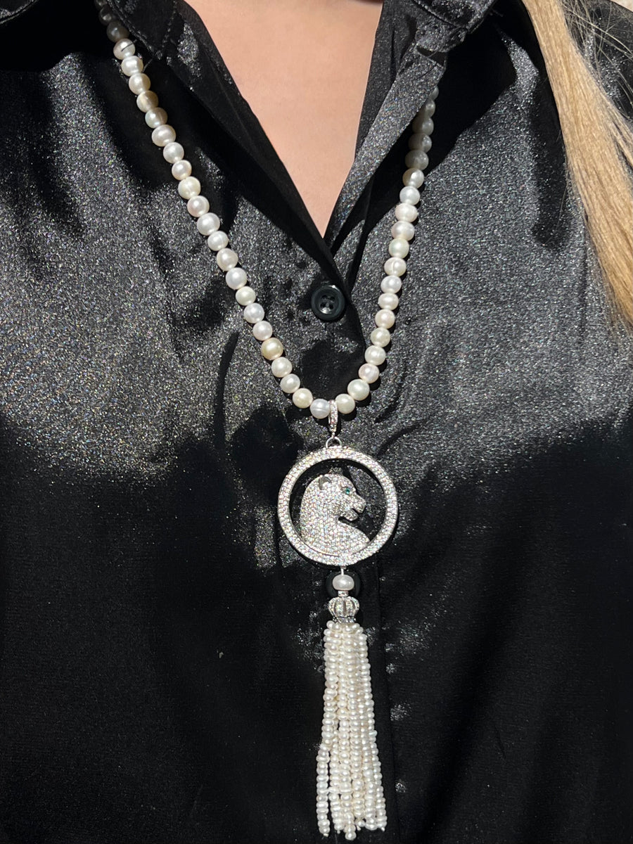 Pearl Leopard Pendant & Necklace