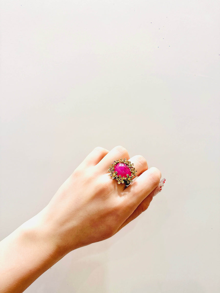 R25132 Ruby flower Ring