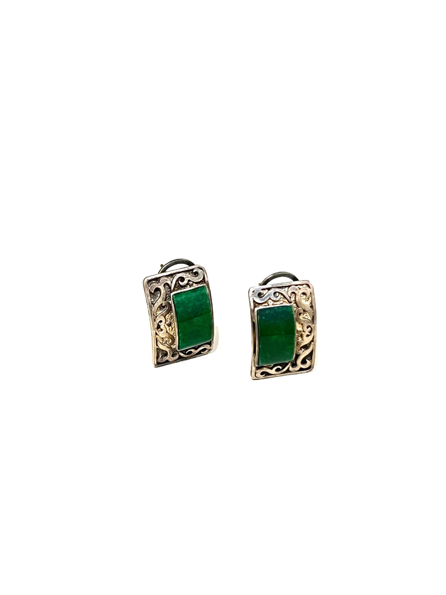 Matte Sliver rectangle Jade Earrings