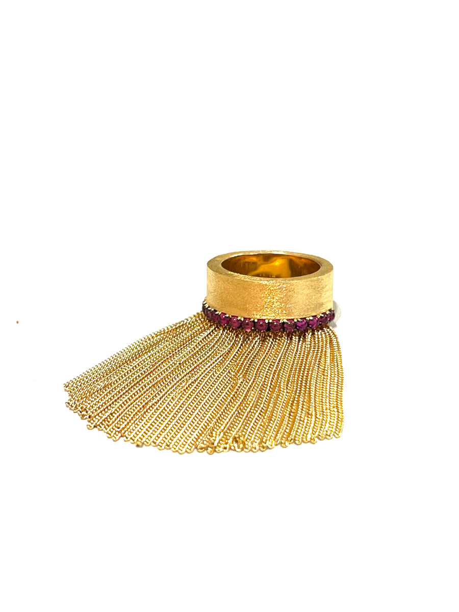 Matte Gold Fringe Ring