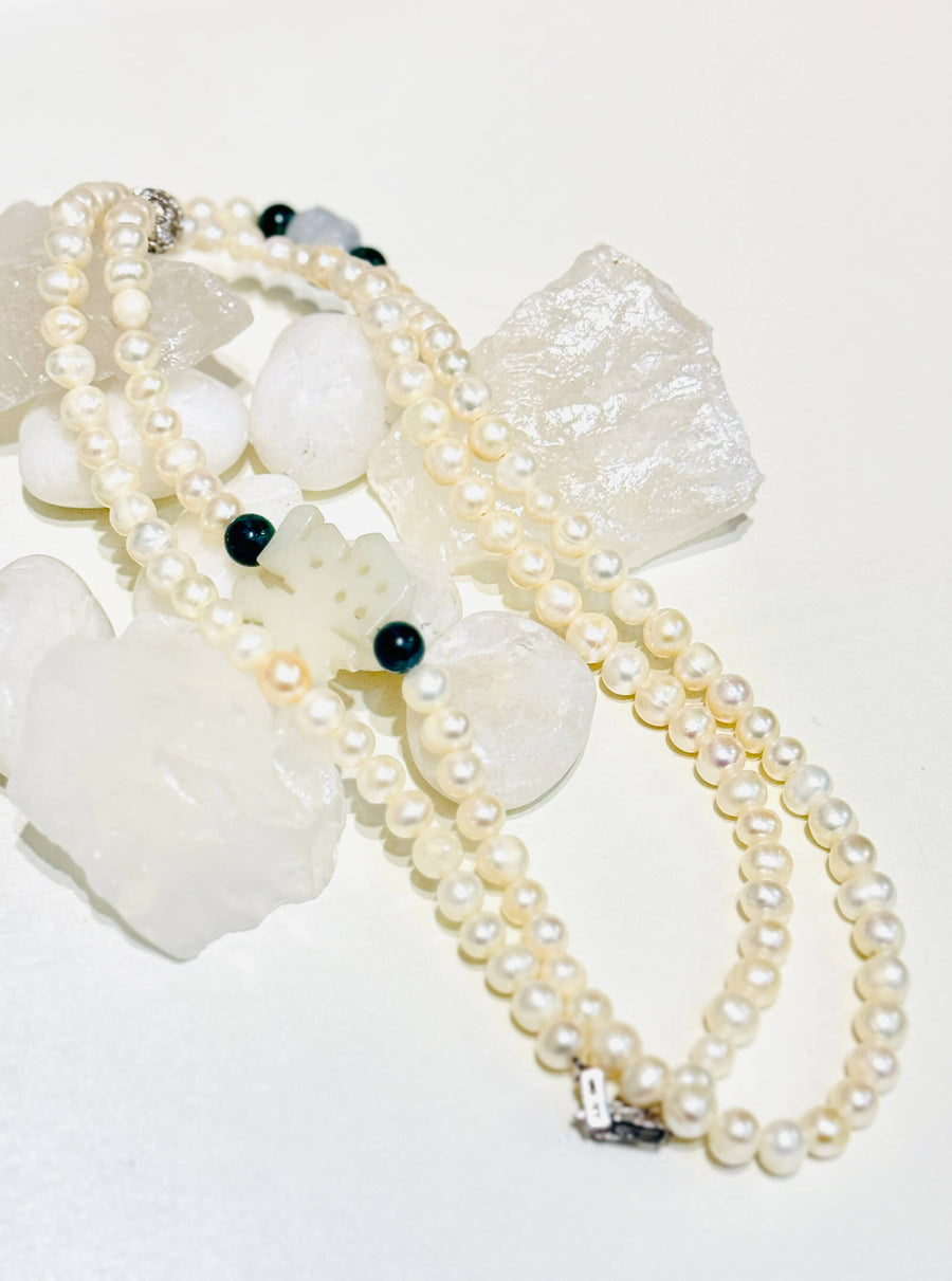 福 Blessing Jade Pearl Necklace