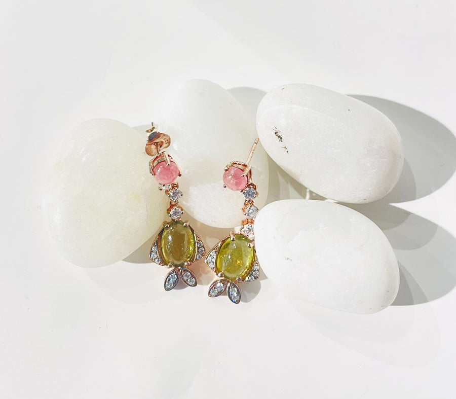 Fish Shaped Tourmaline Earrings