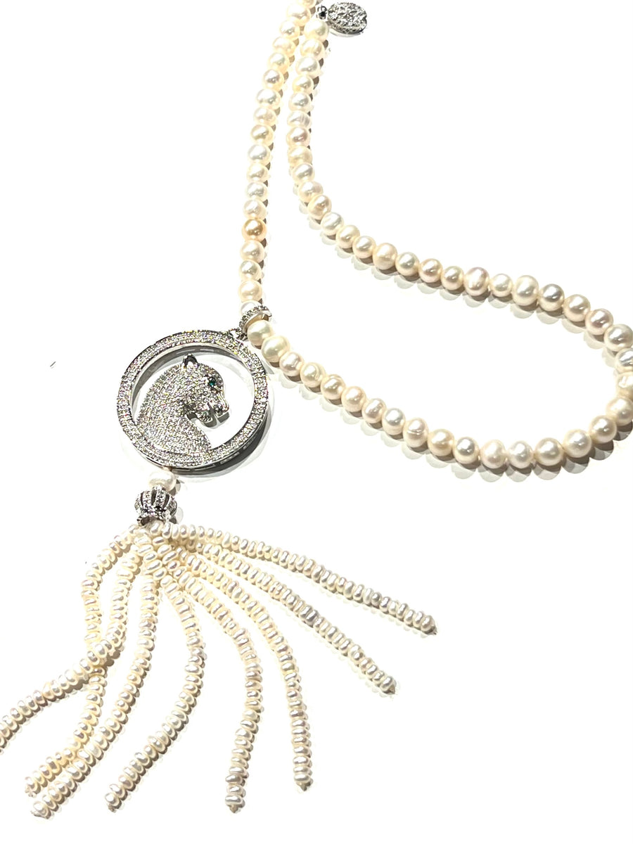 Pearl Leopard Pendant & Necklace
