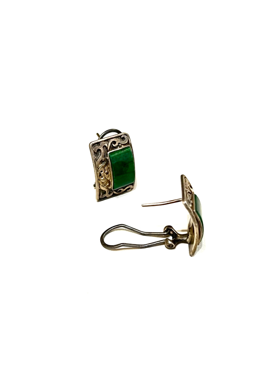 Matte Sliver rectangle Jade Earrings