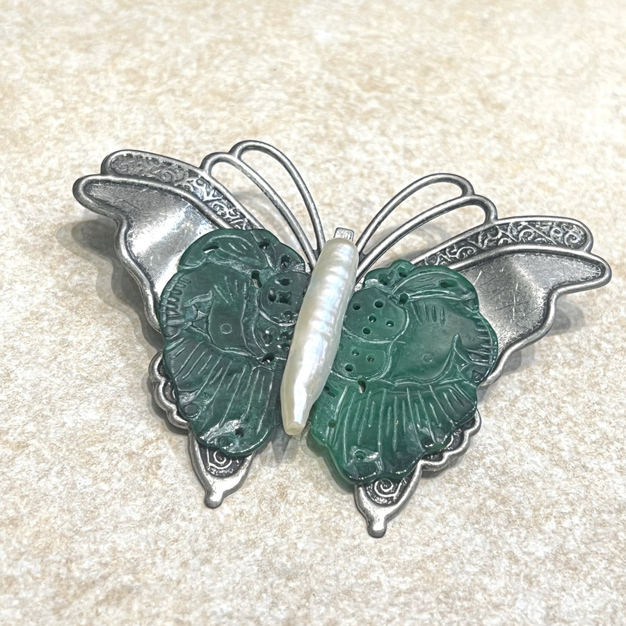 Nala Jade Butterfly Brooch