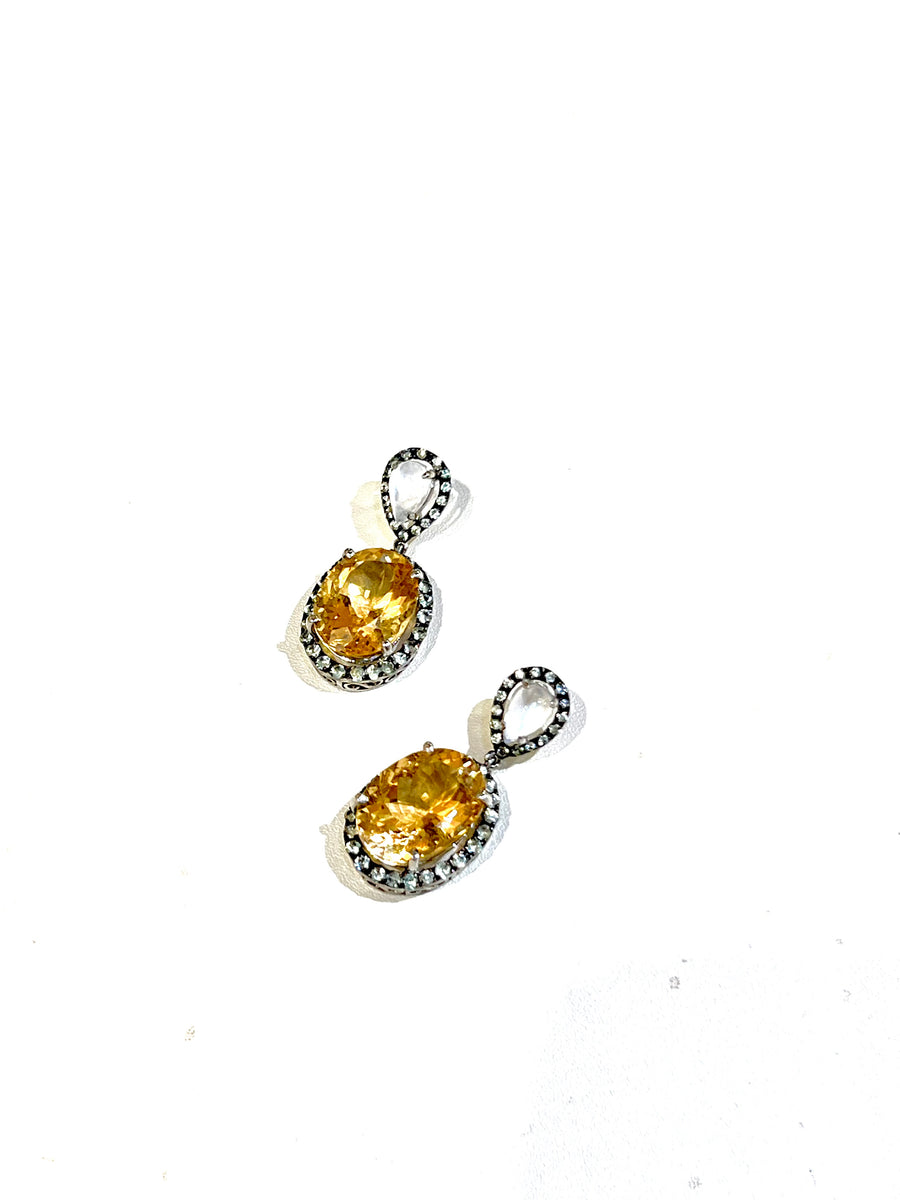 Oval Gemstone Earrings 