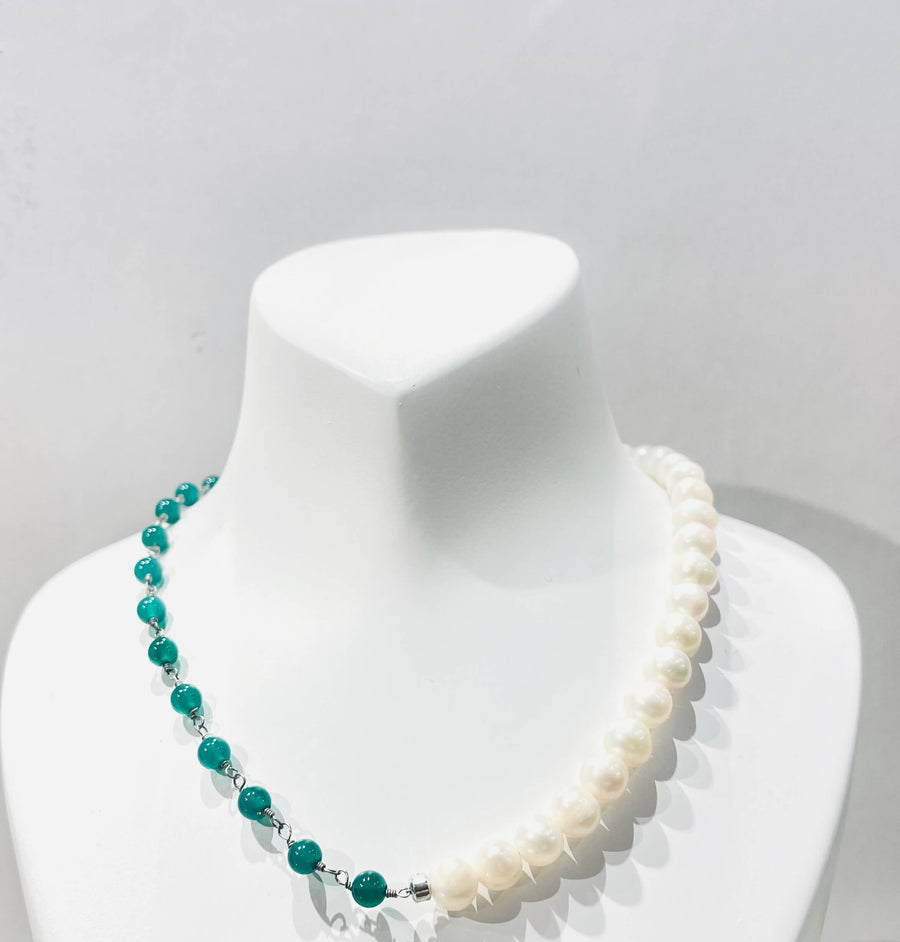 N25174 Sammi Pearl Onyx Necklace