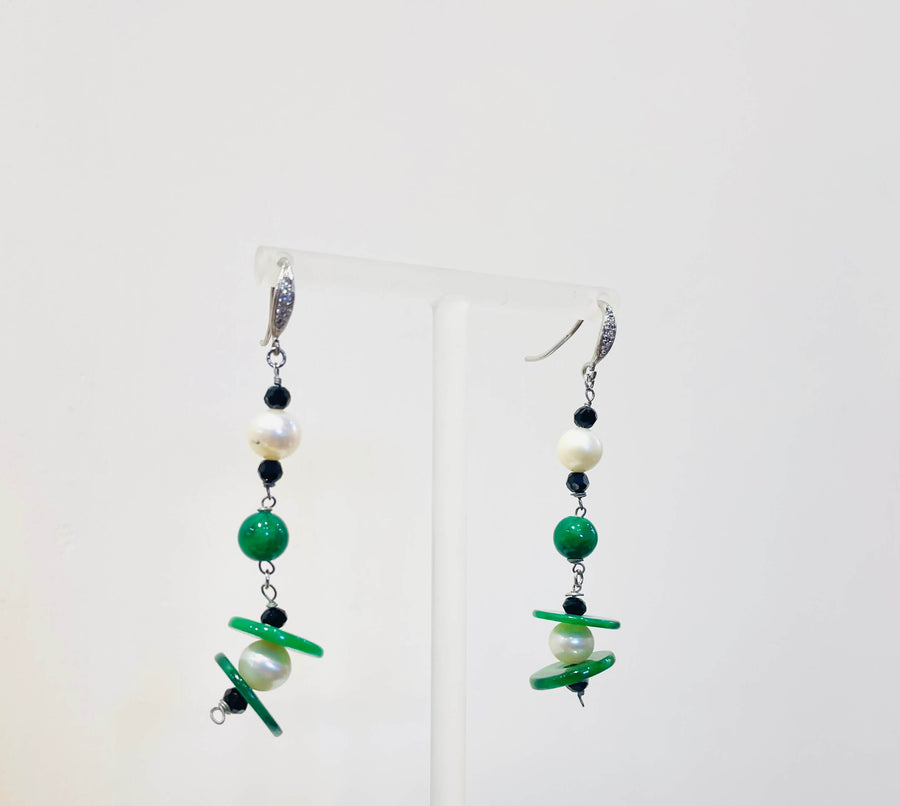 Jade Pearl Earrings