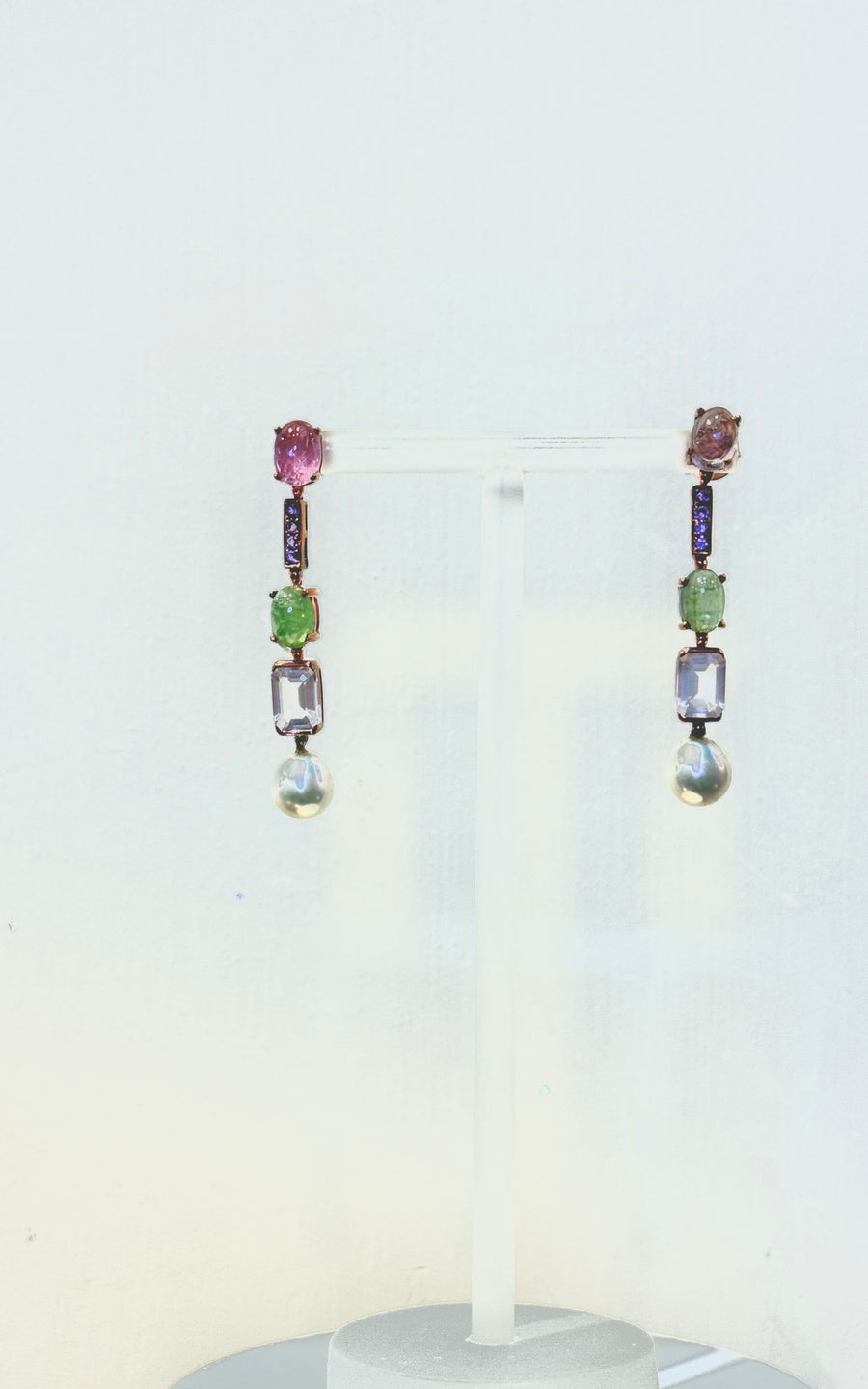 E25139 Tourmaline Pearl Earrings