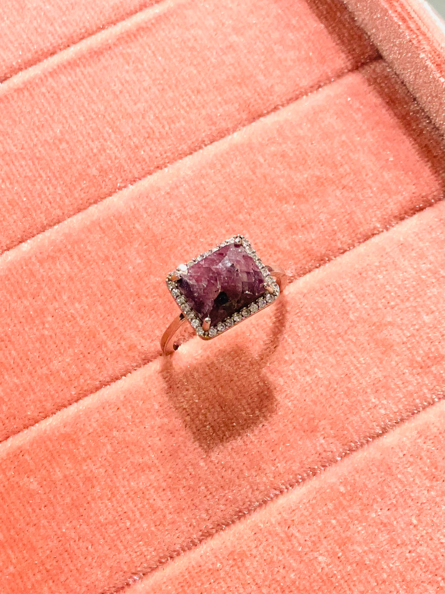 Gem Stone Rectangle Ring