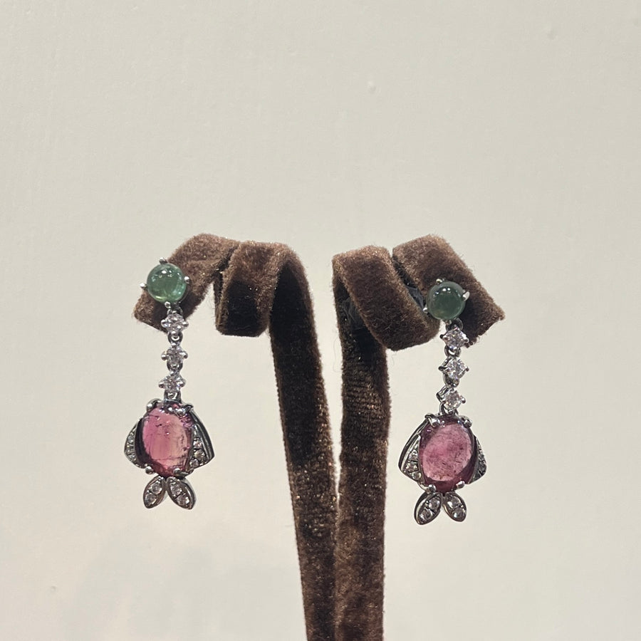 Fish Shaped Tourmaline Earrings