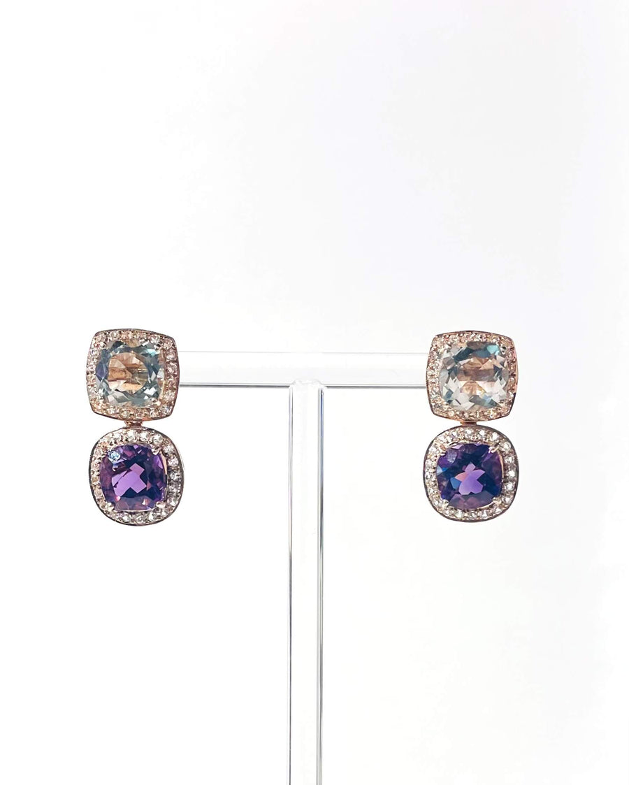 Topaz Amethyst Earrings