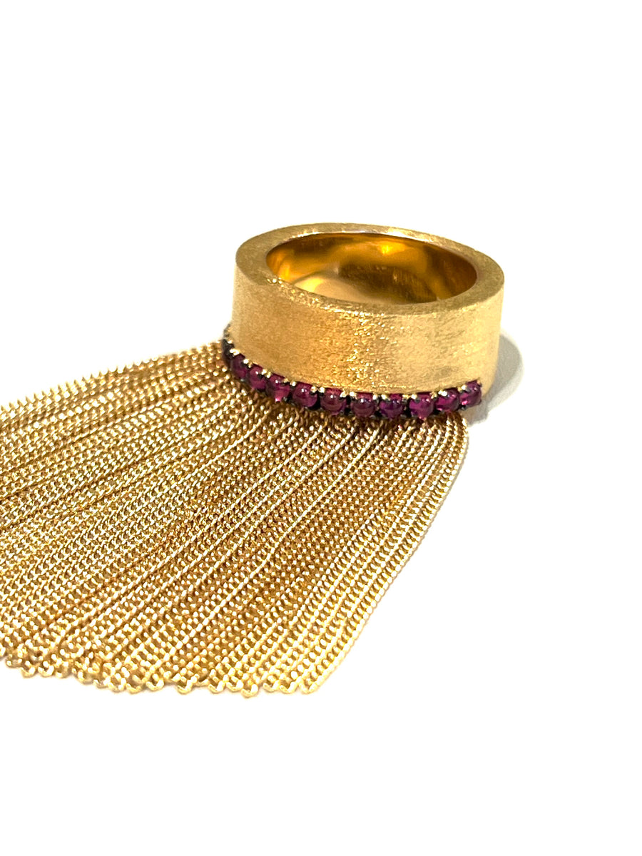 Matte Gold Fringe Ring