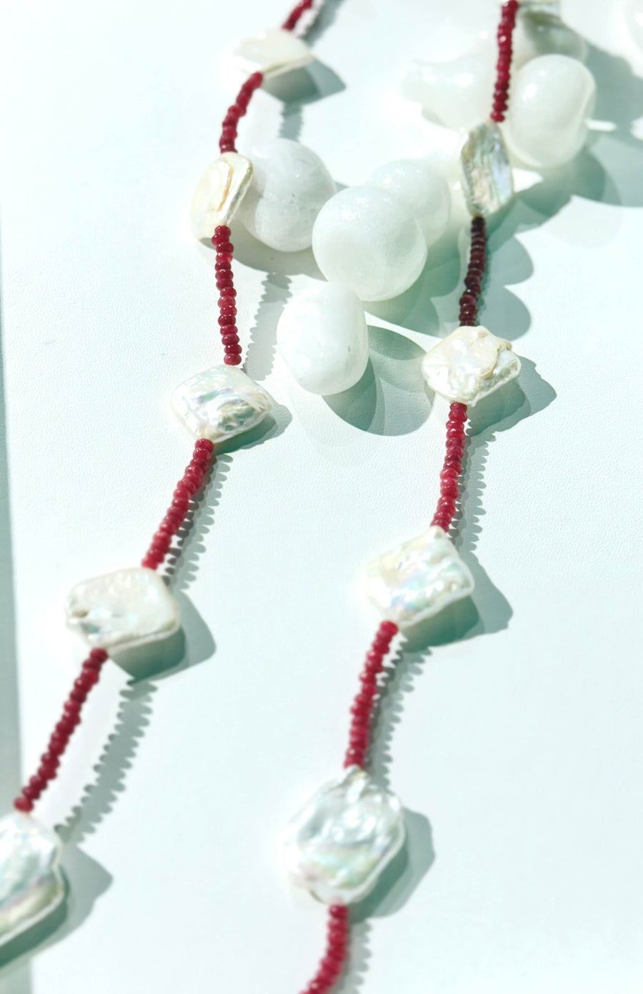 Ruby Irregular Pearl Necklace