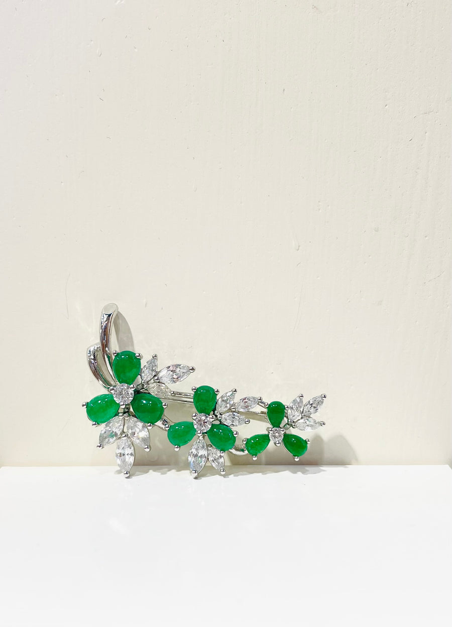 Green Onyx Brooch