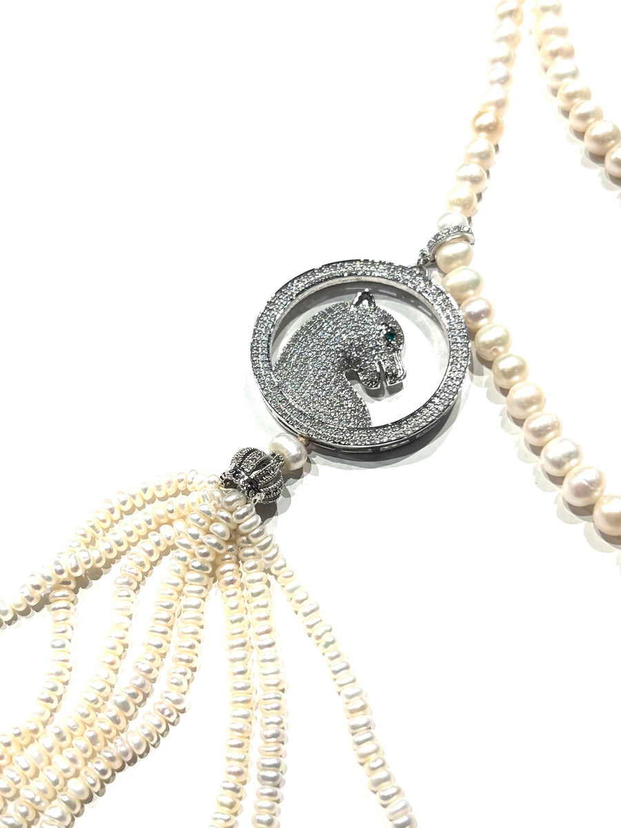 Pearl Leopard Pendant & Necklace