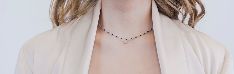 Moonstone Choker (Silver/Rose Gold)