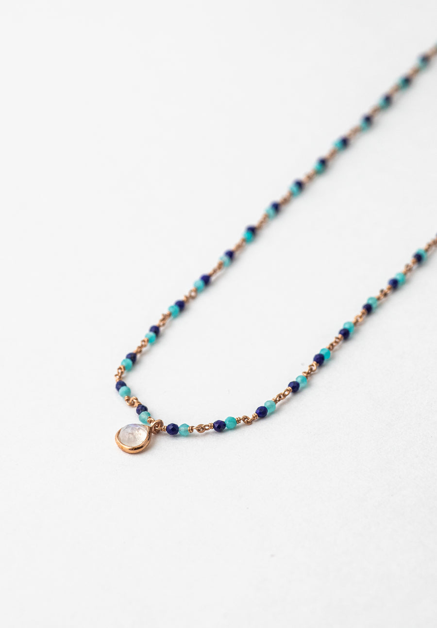 Moonstone Choker (Silver/Rose Gold)