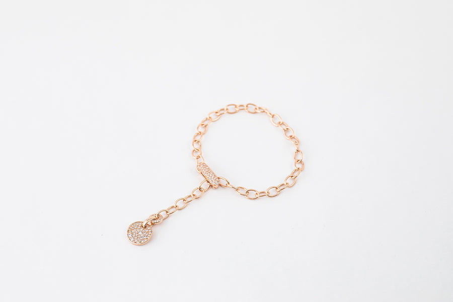 Chain Bracelet with Medal(clippable) (Sliver/Rose Gold)