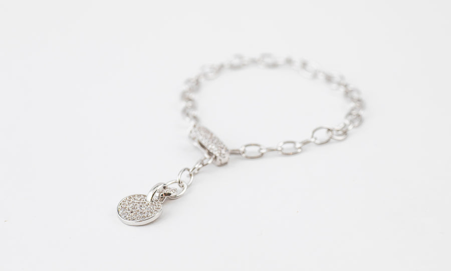 Chain Bracelet with Medal(clippable) (Sliver/Rose Gold)