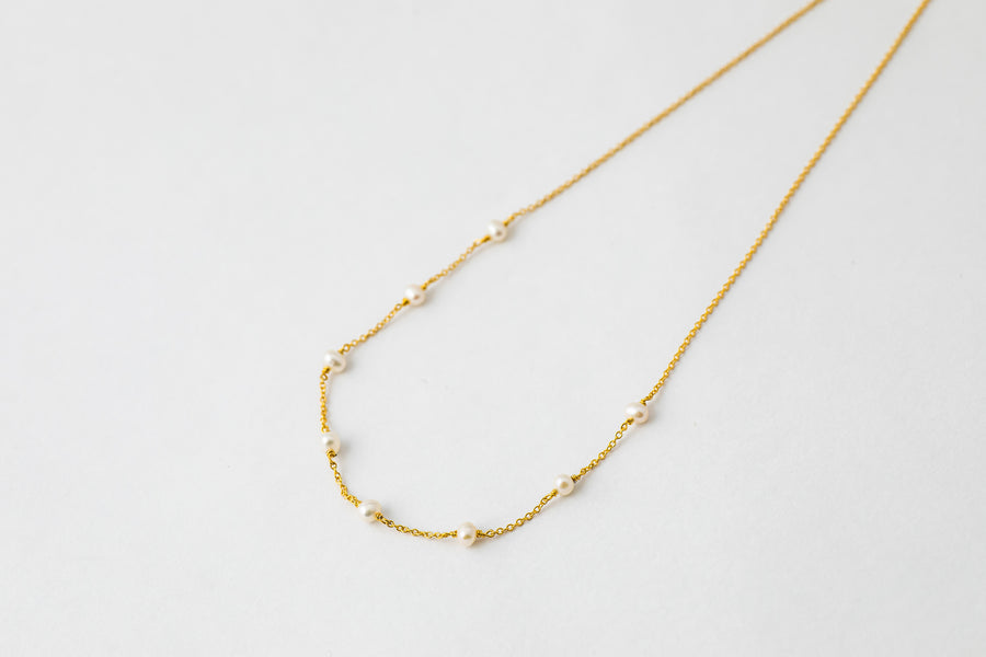 Mini Pearl Necklace (Silver/Gold)