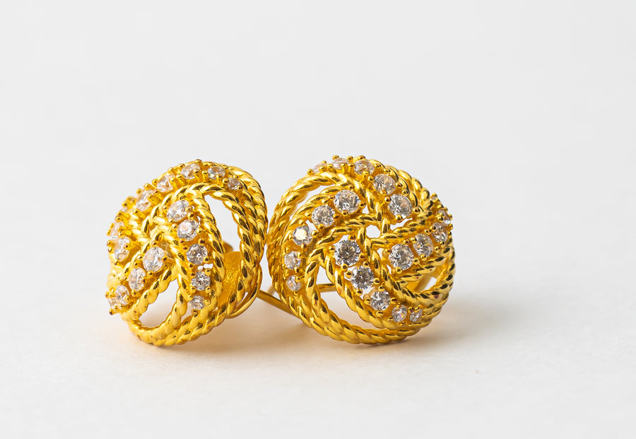 Twisted Knot Earrings (Gold)