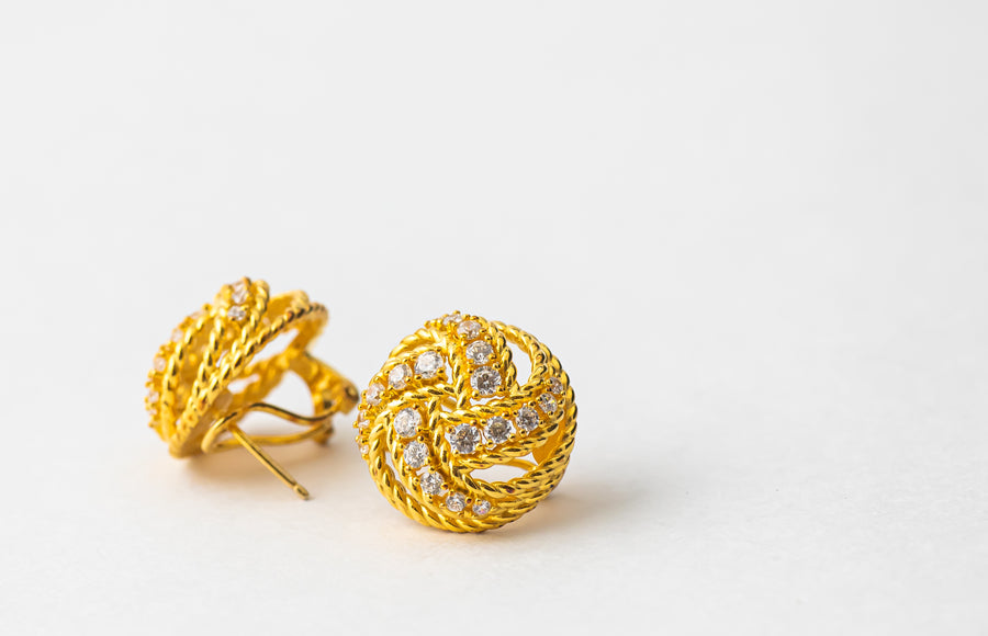 Twisted Knot Earrings (Gold)