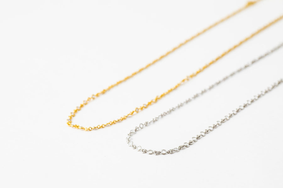 Long Mini Spark Necklace (Silver/Gold)