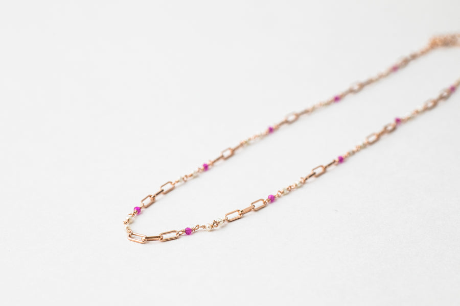 Gemstone Necklace (Rose Gold)