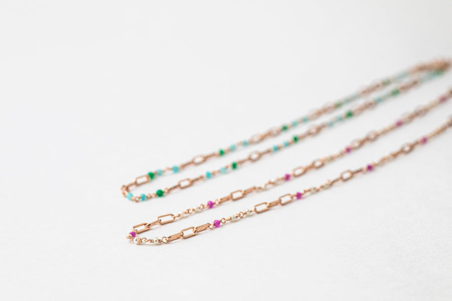 Gemstone Necklace (Rose Gold)