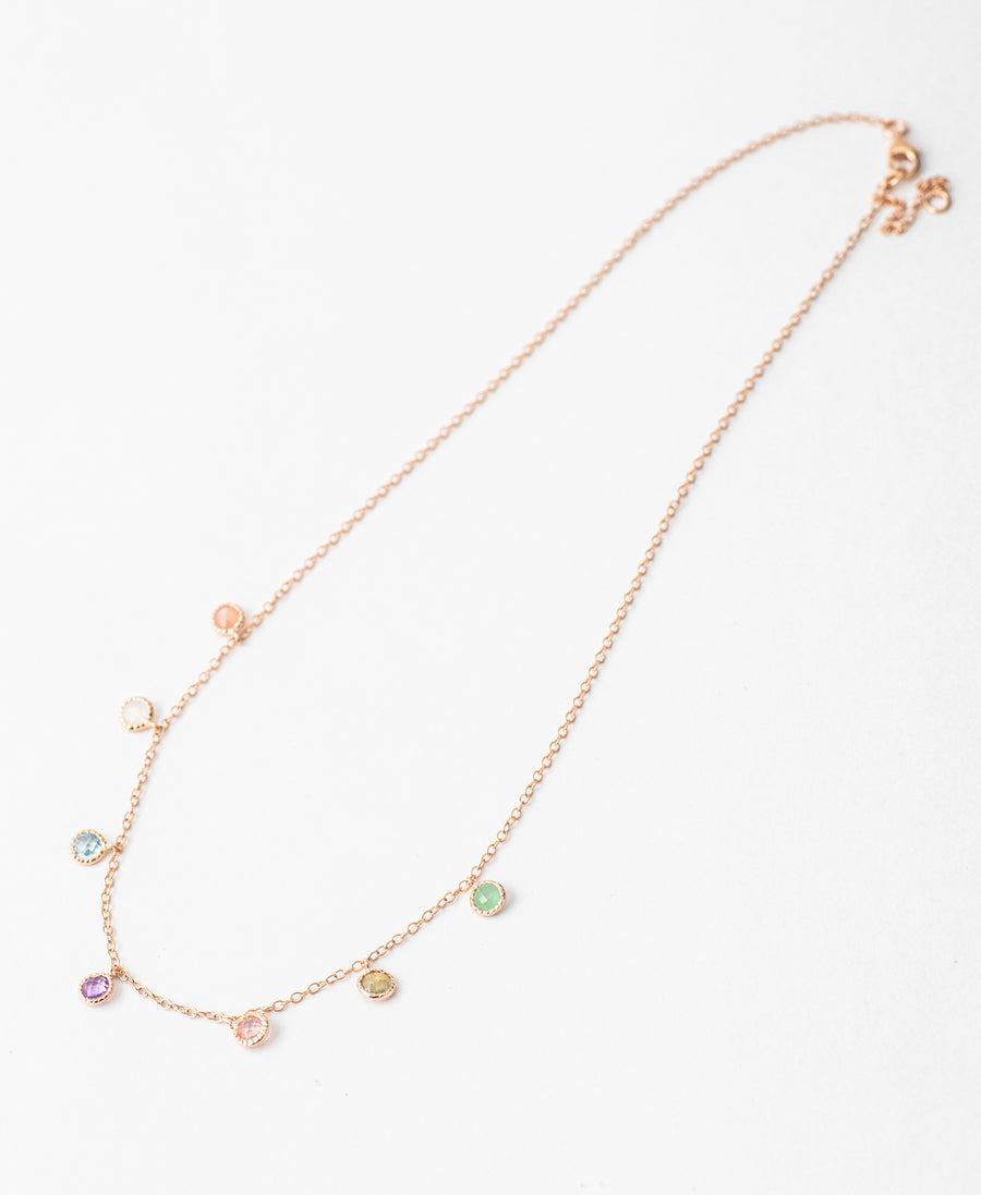 Mini Gem Necklace (Rose Gold)