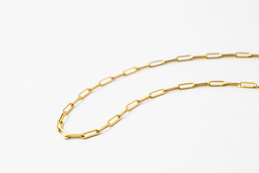 18k Solid Gold Chain Choker (Gold)